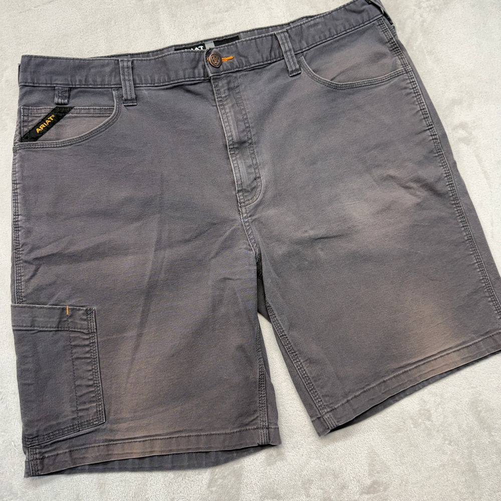 Ariat Shorts Mens 40 Gray Rebar M4‎ Relaxed Fit Canvas Carpenter Workwear Heavy